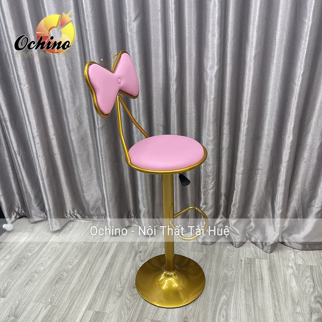 Ghế Chụp Hình, Ghế Quầy Bar Chân Mạ Vàng Sang Trọng Mẫu Mới 2022 (Hàng Có Sẵn)