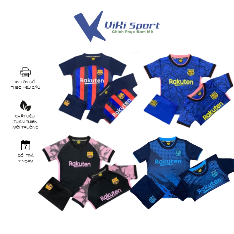 Bộ quần áo đá bóng BARCELONA cho trẻ từ 10kg đến 45kg SV02- ViKi Sport