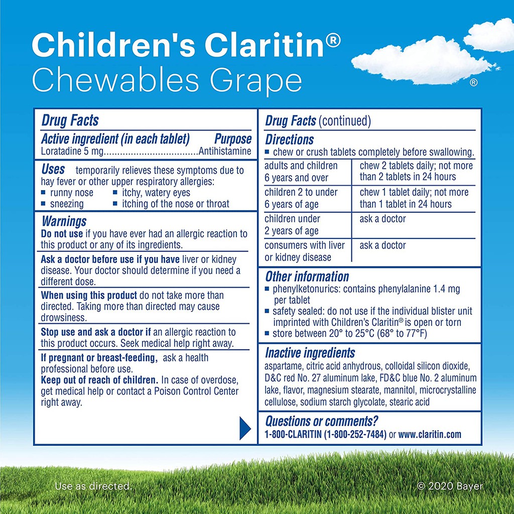 [DATE 2022] Claritin Children's 24 Hour Non-Drowsy Allergy 5mg 30 / 60 VIÊN - CHỐNG DỊ ỨNG CHO TRẺ EM