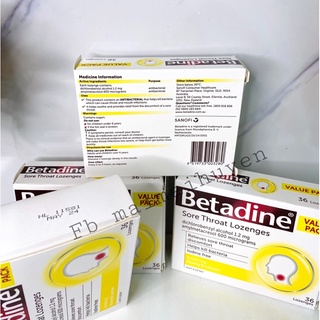 Đủ bill kẹo ngậm giảm ho, giảm đau rát họng betadine hộp 36v - ảnh sản phẩm 3