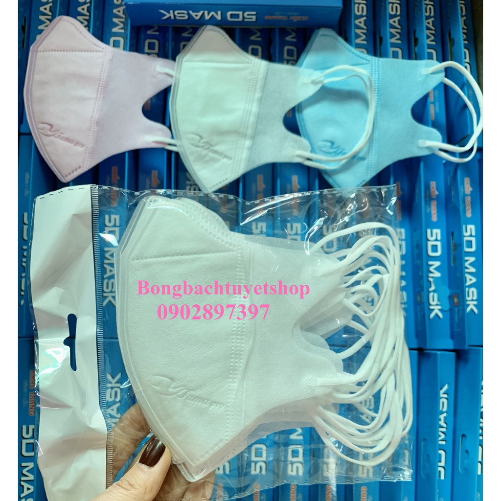 Khẩu trang 5D Famapro Nam Anh 10 cái/ hộp 3 lớp kháng khuẩn - Khẩu trang 3D mask Nam Anh