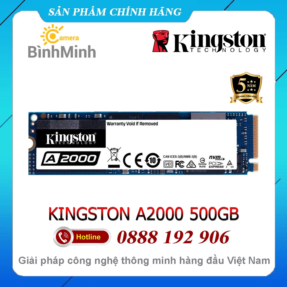 Ổ Cứng SSD Kingston A2000 250GB 500GB NVMe M2 PCIe Gen3 x4 2280 - SA2000M8/250G SA2000M8/500G - BH 5