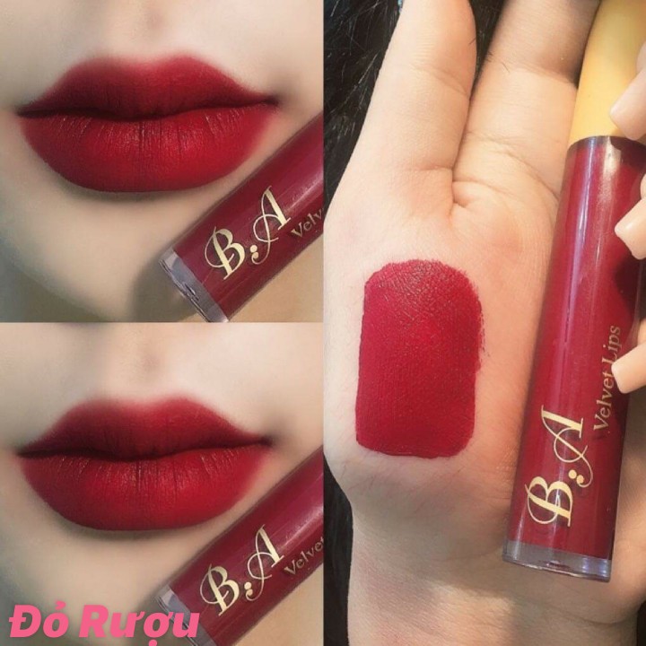 [12 Đỏ R.ư.ợ.u] Son Kem Lì Nắp Vàng Cao Cấp B.A Màu Đỏ R.ư.ợ.u | BigBuy360 - bigbuy360.vn