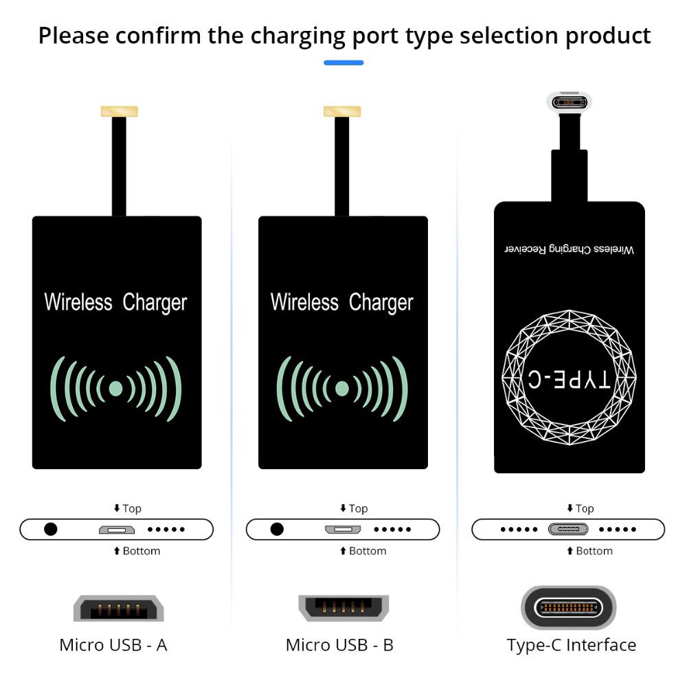 Bộ Sạc Không Dây USB Micro USB Type-C Qi Thông Dụng Cho Android