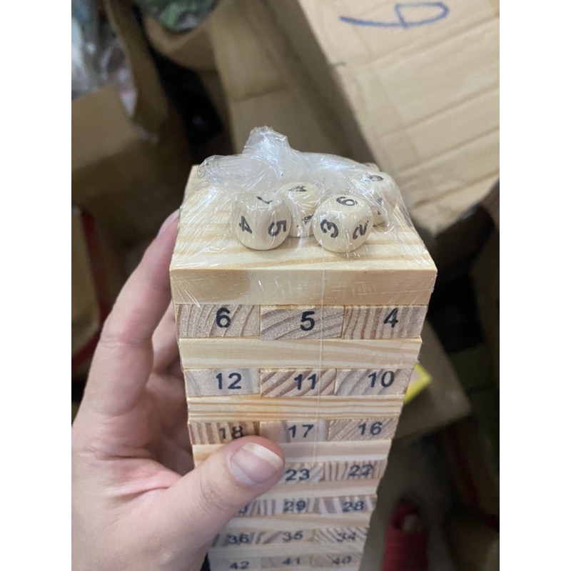 BỘ ĐỒ CHƠI RÚT GỖ LOẠI TO 54 THANH KÈM 4v XÚC XẮC