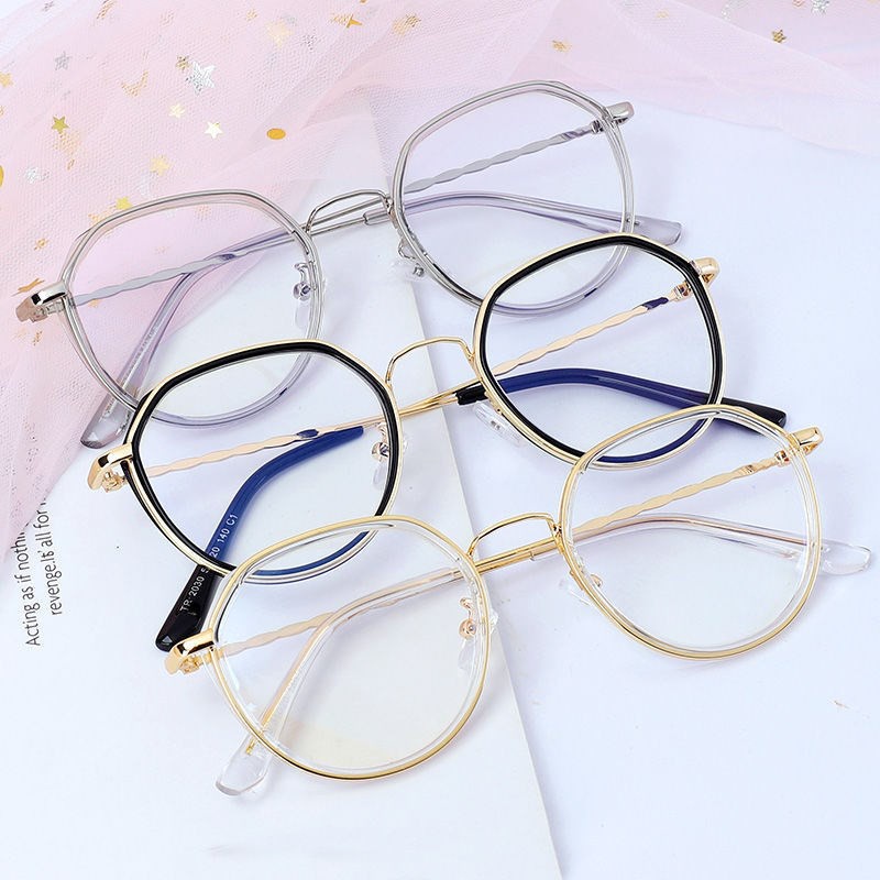 Mắt Kính Gọng Đa Giác Phong Cách Hàn Quốc Cổ Điển Hợp Thời Trang Cho Nam Nữ