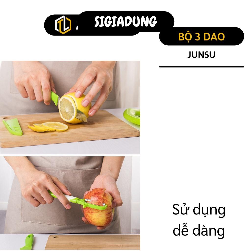 [SGD] Dao Nhà Bếp - Bộ 3 Dao Cắt Trái Cây, Cắt Táo, Lê Thành 8 Miếng, Gọt Vỏ Củ Quả 8762