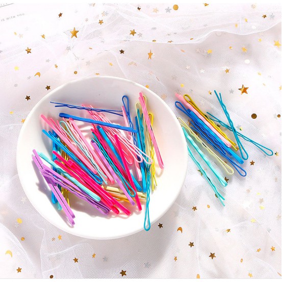 Set 50 kẹp tóc XIAODUOJIAJU màu cầu vồng thời trang dễ thương