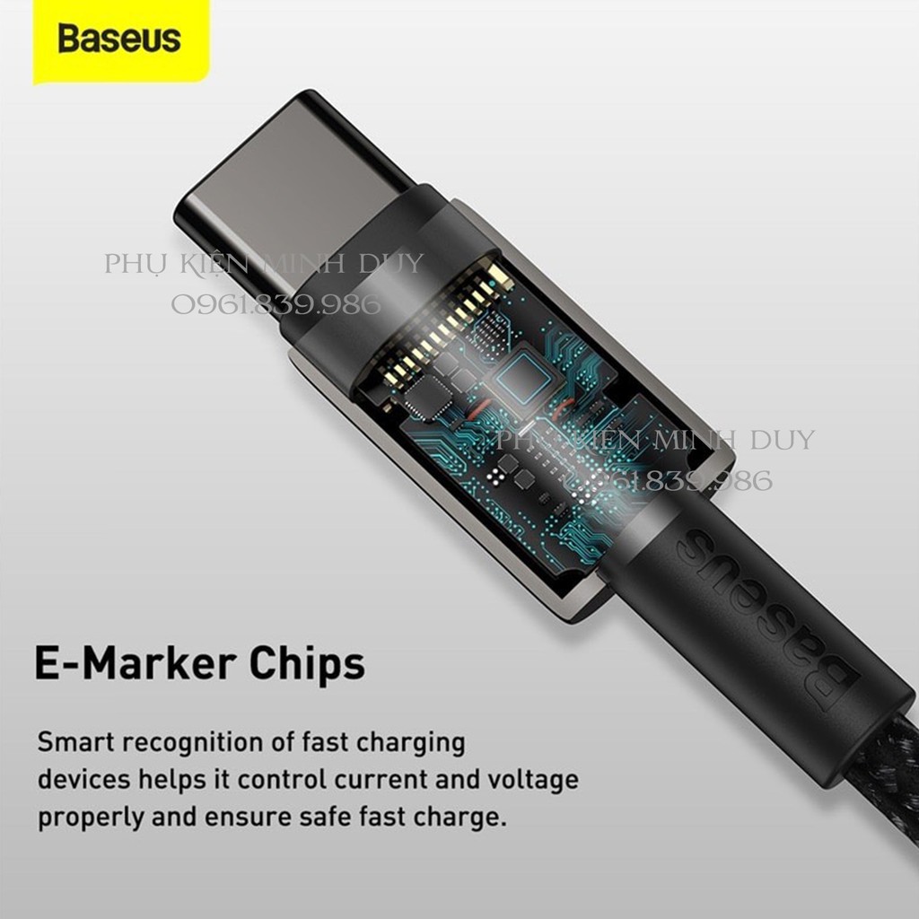 Cáp sạc nhanh và truyền dữ liệu C to C 100W Baseus Tungsten Gold Fast Charging Data Cable