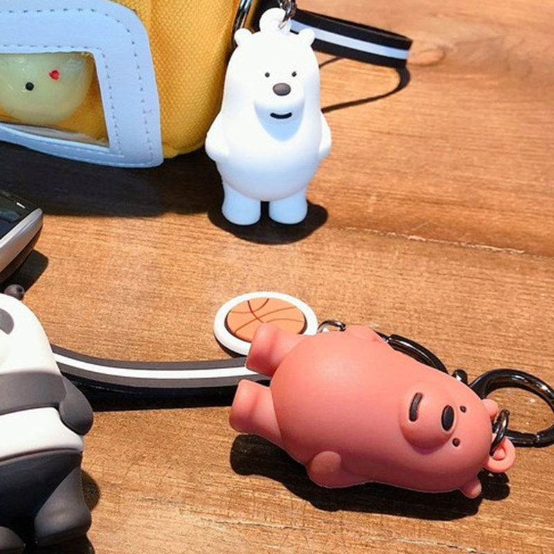 Móc khoá 3 anh em gấu we bare bear có mặt hình xinh xắn