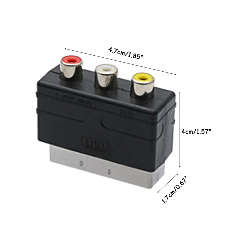 Bộ Chuyển Đổi Đầu Cắm BT 21Pin Scart Sang 3 RCA Cho TV AV DVD S-Video