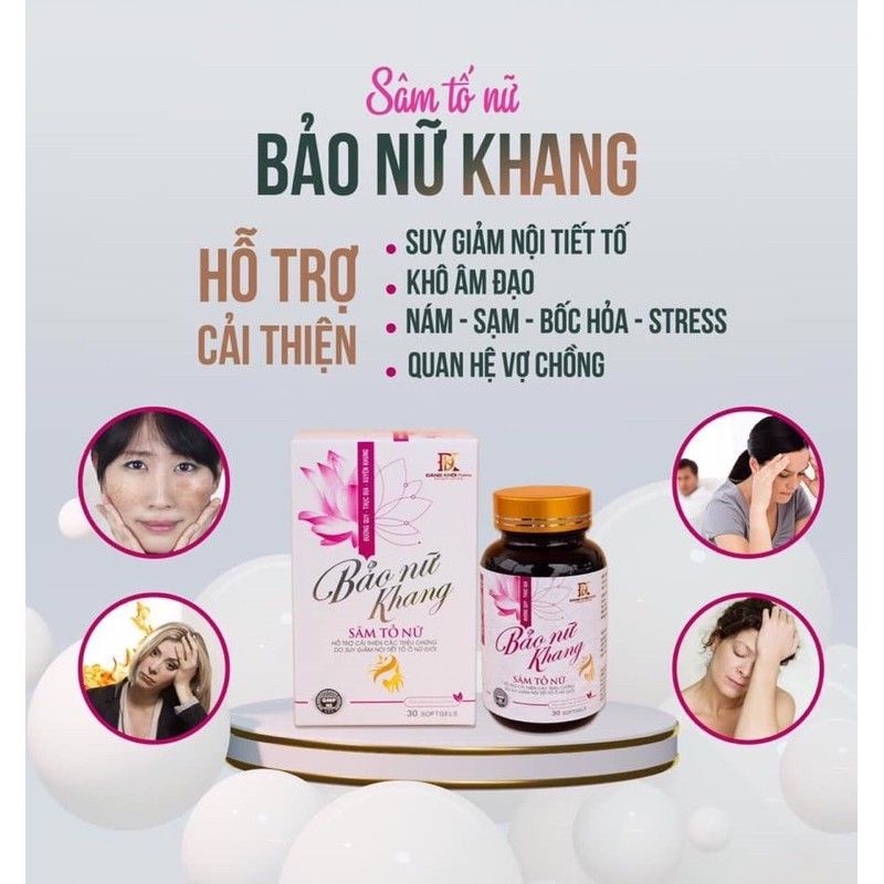 Sâm Tố Nữ Collagen Bảo Nữ Khang làm đẹp da, cân bằng nội tiết tố nữ