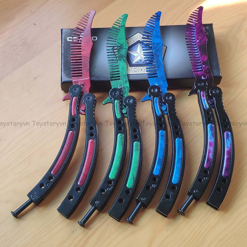 Lược Thép Tập Quay Loại Cao Cấp Dùng Tập Luyện - Mô Hình Phiên Bản Đời Thật Butterfly Skin CSGO Balisong