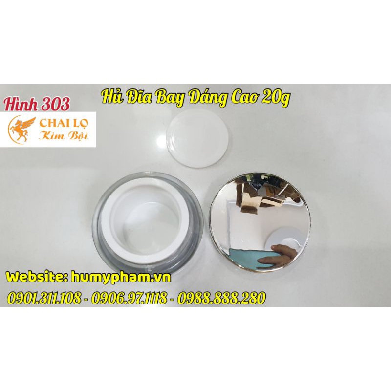 Hủ đựng kem face - Hủ Đĩa Bay Dáng Cao Vàng &amp; bạc 20g