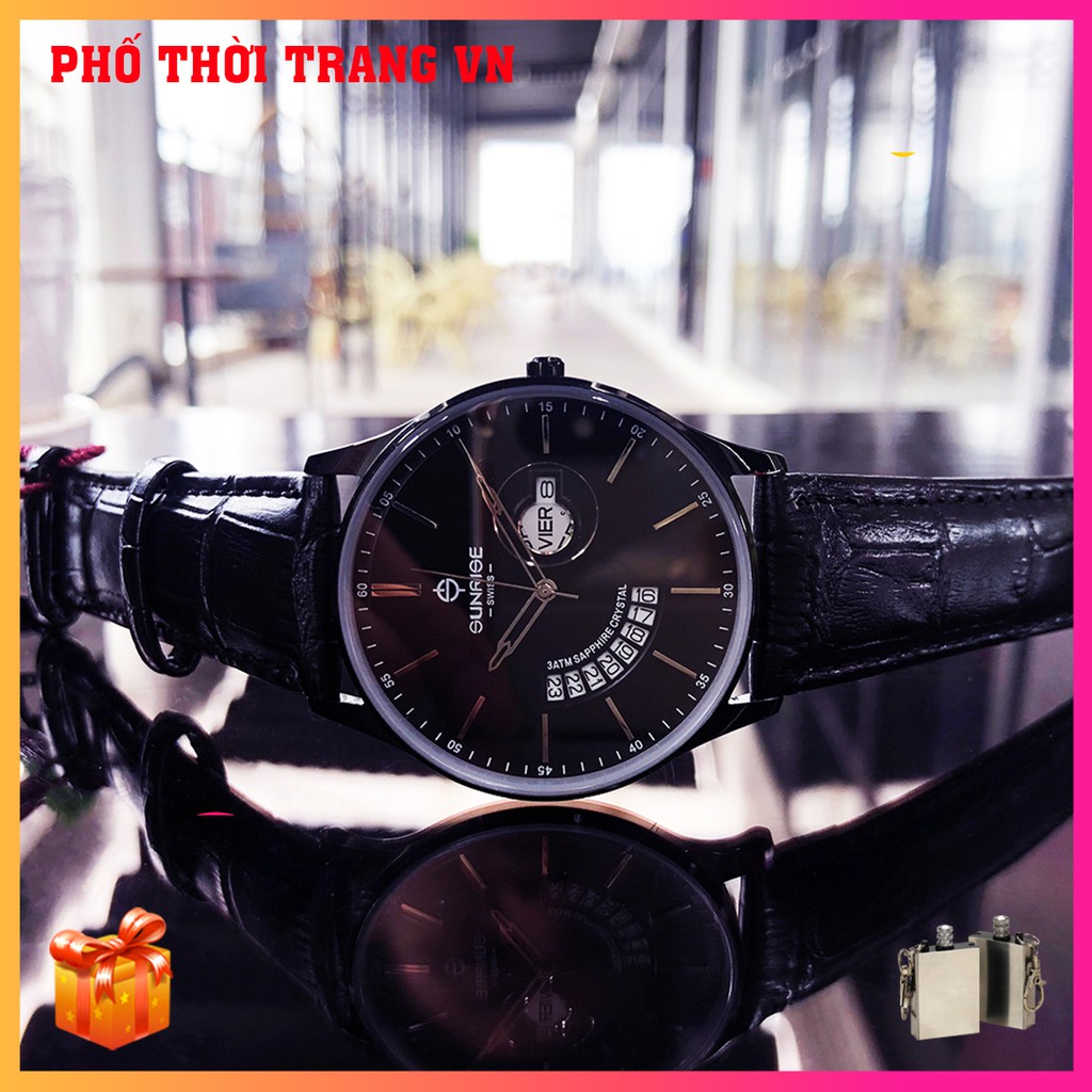 Đồng Hồ Nam Sunrise 1127SA, chính hãng full box, bảo hành 3 năm, Sapphire chống xước, chống nước, dây da cao cấp | BigBuy360 - bigbuy360.vn