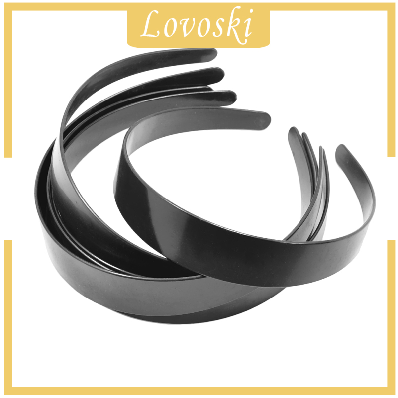 Bộ 5 Băng Đô Cài Tóc Bằng Nhựa Màu Đen Trơn Rộng 3cm DIY