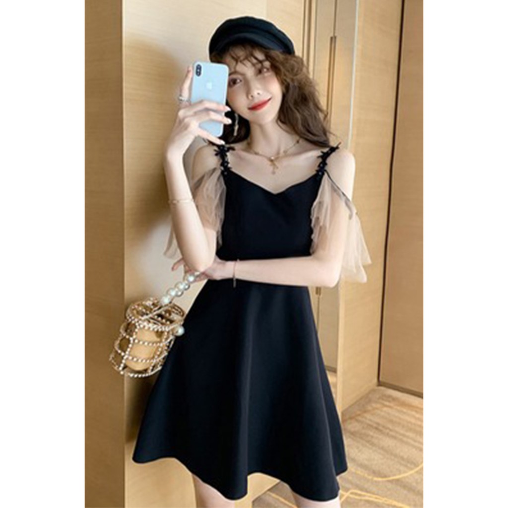 Váy Nữ Hai Dây Cách Điệu Tay Ngang, Đầm Nữ Công Chúa SIXTEEN. | BigBuy360 - bigbuy360.vn