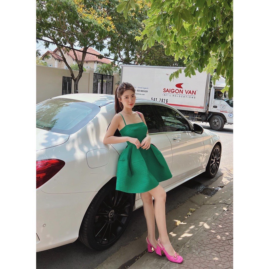Đầm 2 dây xốp pupply dáng xòe nhiều màu siêu xinh LOVI