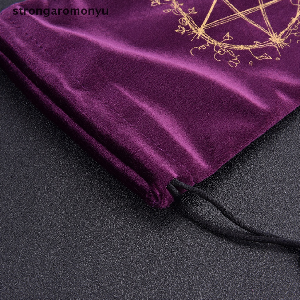 Túi Nhung Dây Rút Đựng Thẻ Bài Tarot Thêu Họa Tiết Ngôi Sao