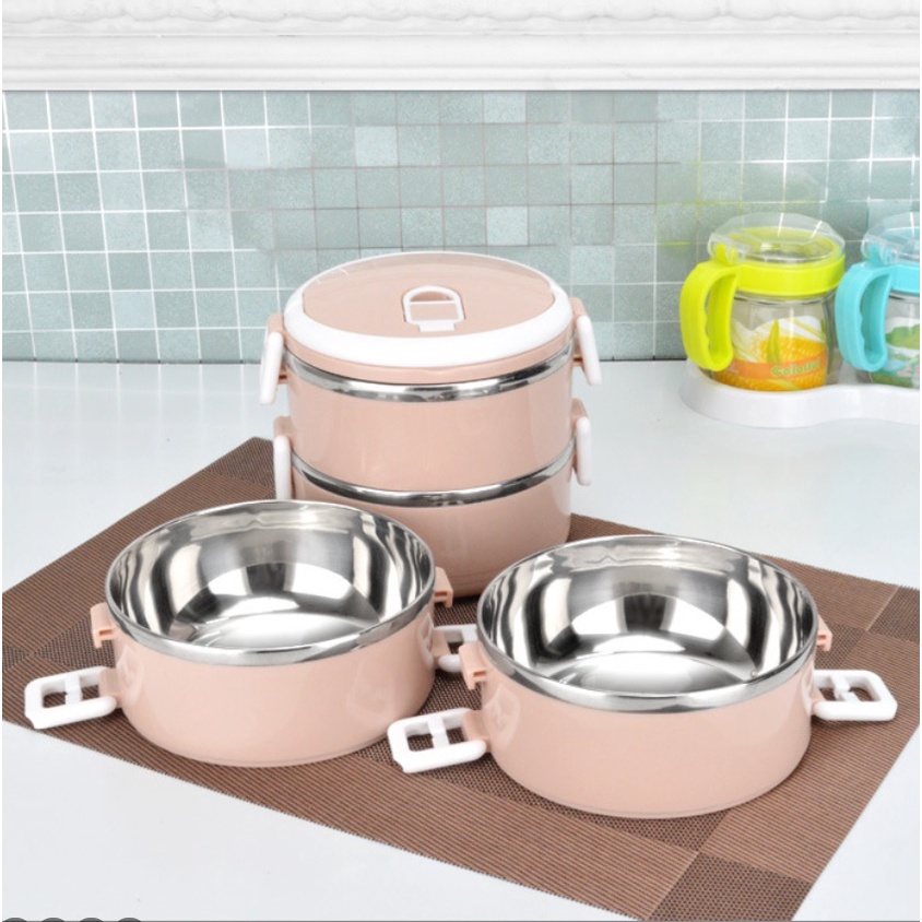 Hộp Đựng Cơm Văn Phòng Lúa Mạch 4 Tầng Lõi Inox Giữ Nhiệt Siêu Tiện Lợi  - Cặp Lồng Cà Mên Chất Liệu Lúa Mạch Cao Cấp