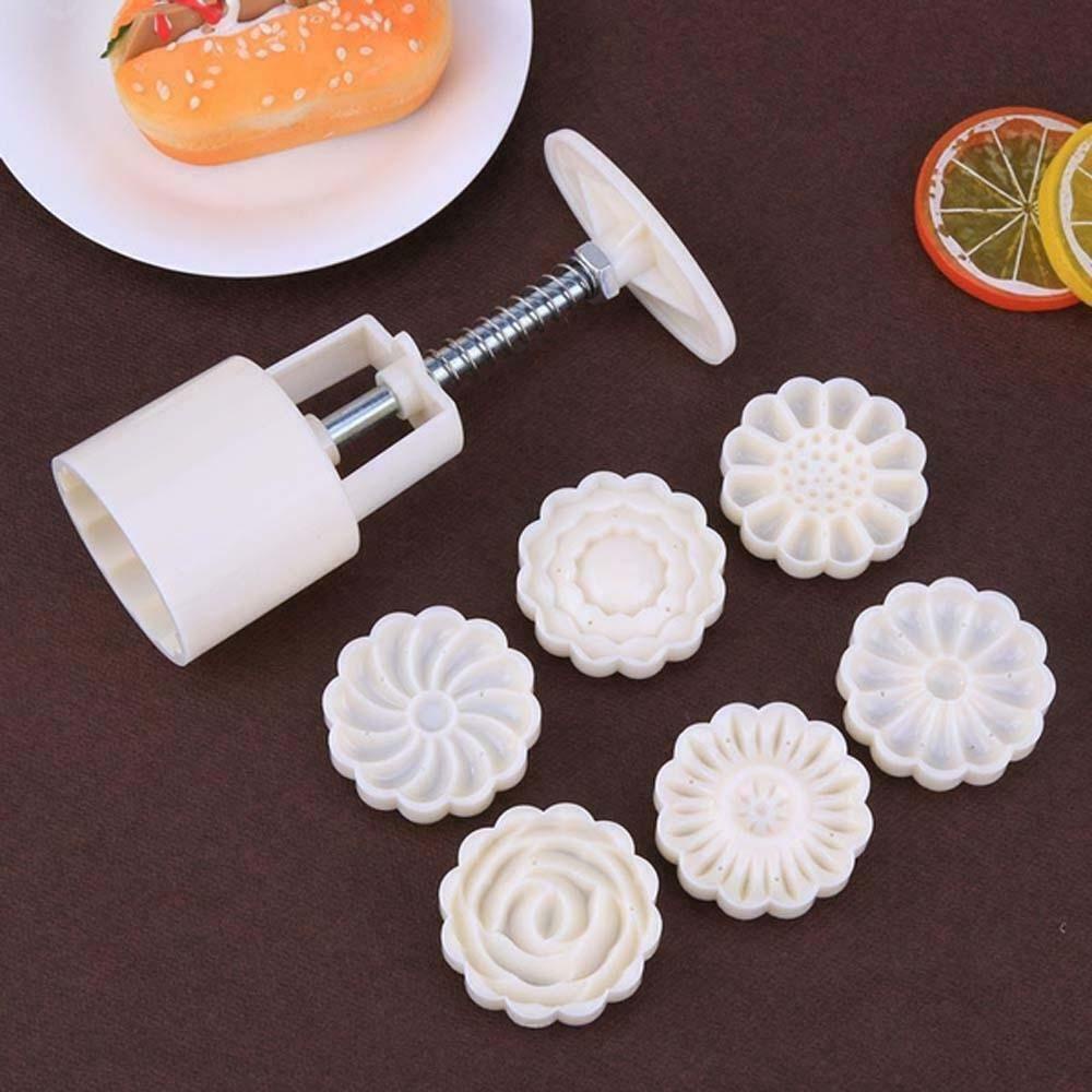 Bộ Khuôn Làm Bánh Trung Thu 1 / 6 Con Dấu Hình Hoa Phong Cách Trung Quốc DIY