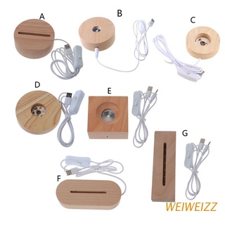 Đế đứng bằng gỗ có đèn LED dùng trang trí nghệ thuật nhiều kiểu dáng