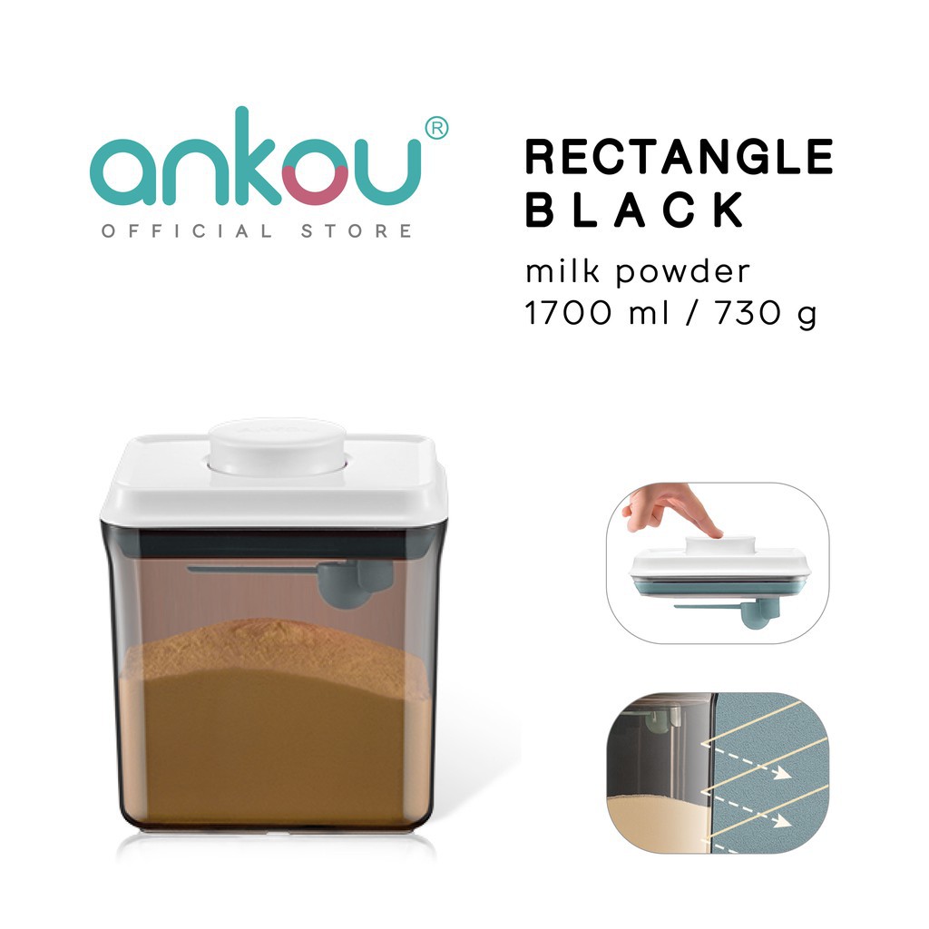 ANKOU (Hàng Mới Về) Hộp Đựng Sữa Bột Hình Chữ Nhật 1700ml Tiện Dụng