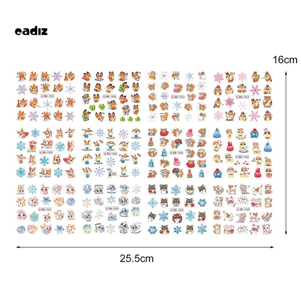 [Hàng mới về] Miếng dán trang trí móng tay nhiều màu sắc chủ đề giáng sinh