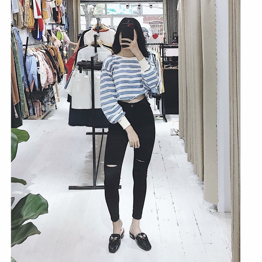quần jean nữ rách ngang gối mẫu siêu tôn giáng vr11