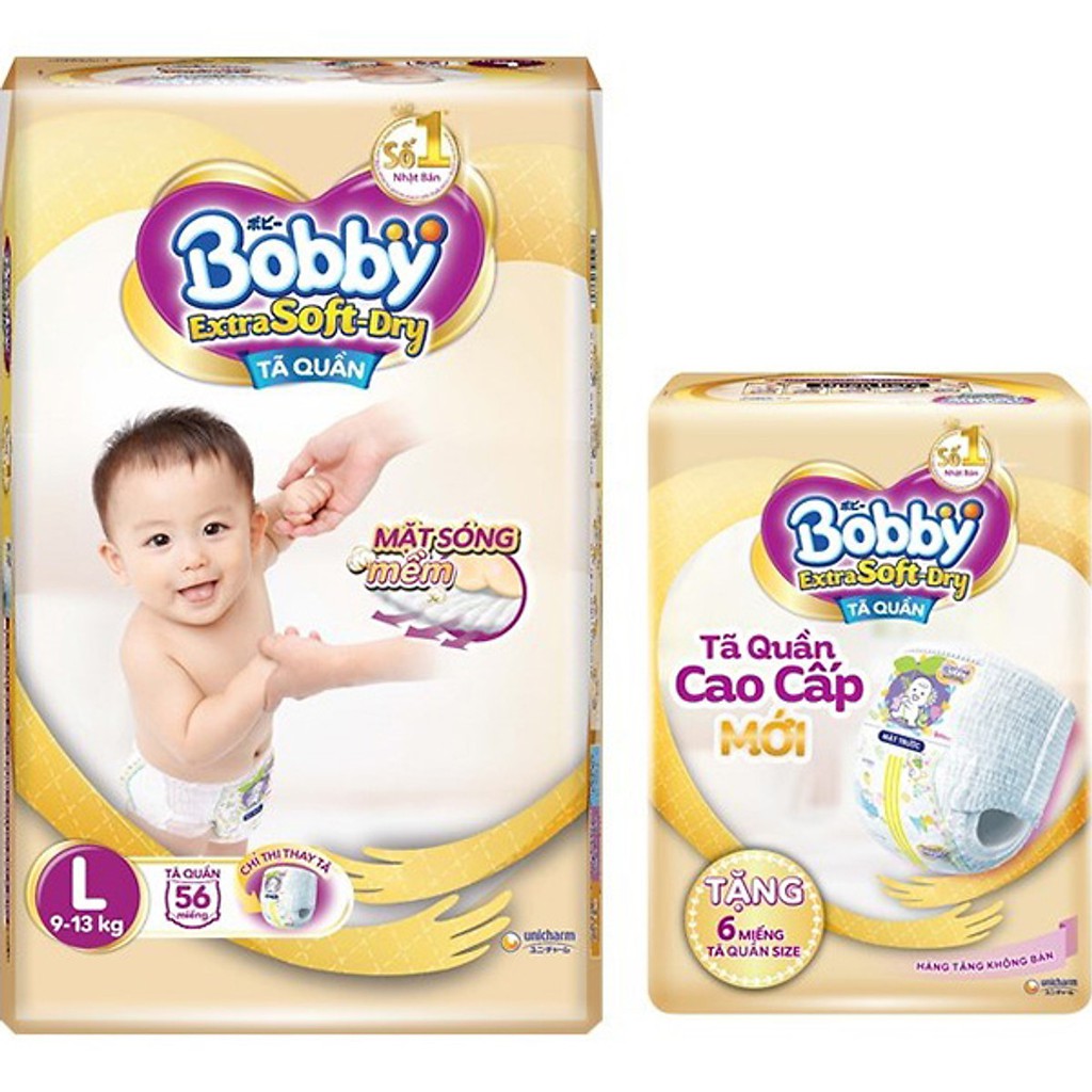 Bỉm Quần/Dán Bobby extra (M34-S70-M64-L56-XL50-XXL46)