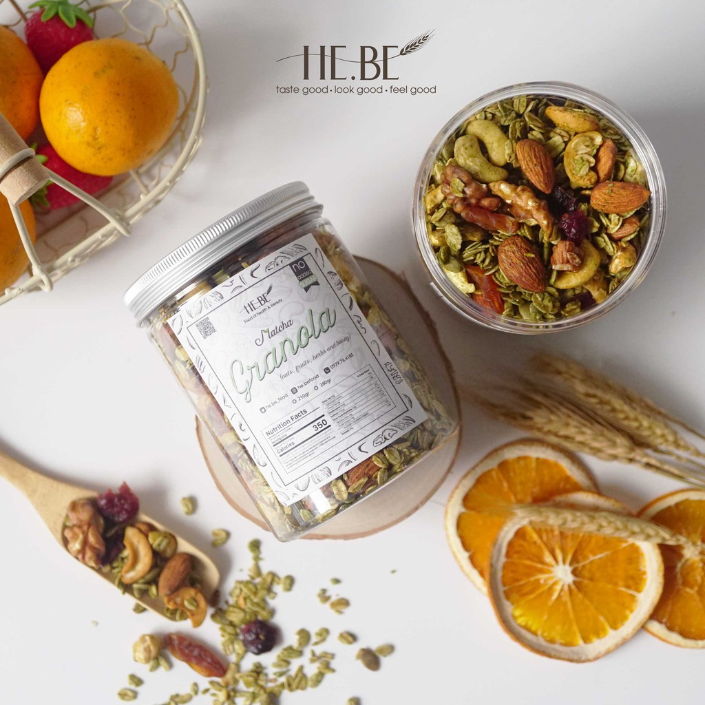 [Mã 267FMCGSALE giảm 8% đơn 500K] Granola vị Matcha Ăn Kiêng HeBe Không Đường - Ngũ Cốc Giảm Cân Tự Nhiên | BigBuy360 - bigbuy360.vn