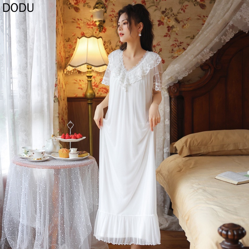 Hàng Mới Về Đầm Ngủ Lưới Tay Ngắn Dáng Dài Rộng Phong Cách Công Chúa Thời Trang Mùa Hè Cho Nữ 2022