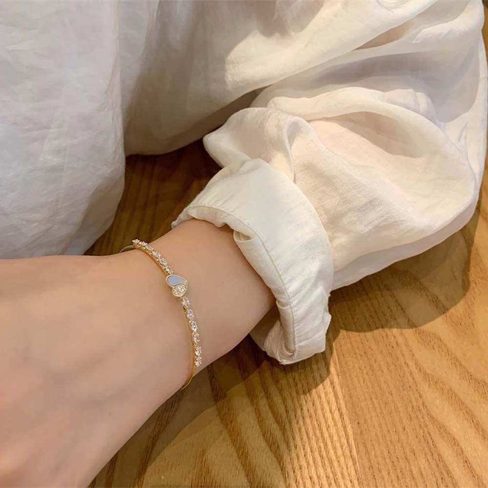 Vanes1 Vòng Tay Hở Hình Trái Tim Dễ Thương Cá Tính Dành Cho Nữ|Vòng Đeo Tay Kiểu Hàn Quốc