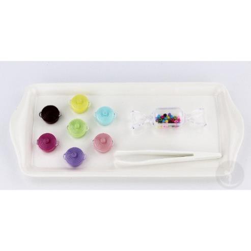 Bộ tập gắp hạt nhỏ và phân loại mầu sắc luyện vận động tinh - Giáo cụ Montessori (không kèm khay nhựa)
