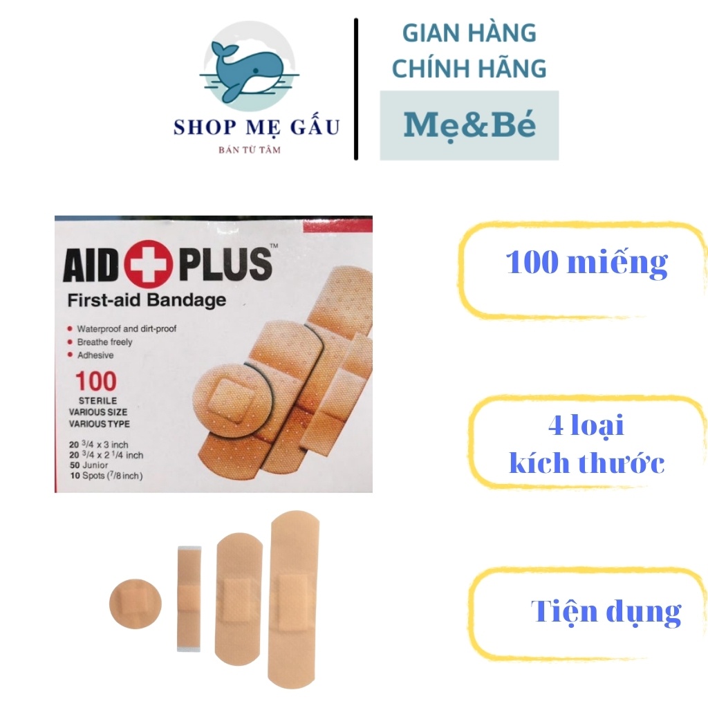 Băng cá nhân ugo ✨Hộp 100 miếng băng cá nhân nhiều kích thước