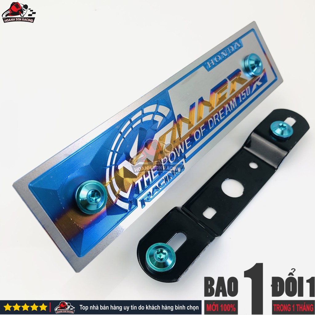 Bảng tên 3D WINNER  titan chính hãng, tặng pát gắn và ốc titan gr5 xanh lục bảo  Hoành Sơn Racing