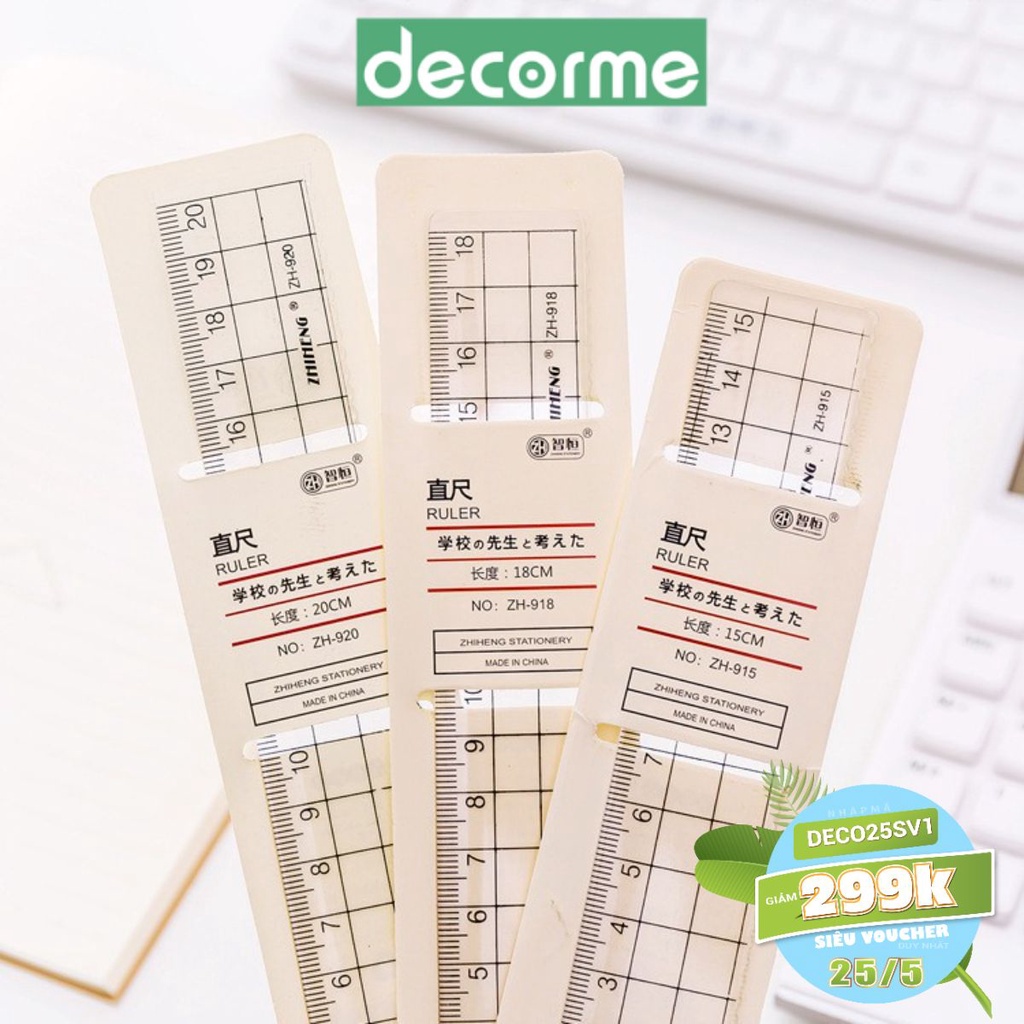 Thước kẻ nhựa caro ZH DecorMe