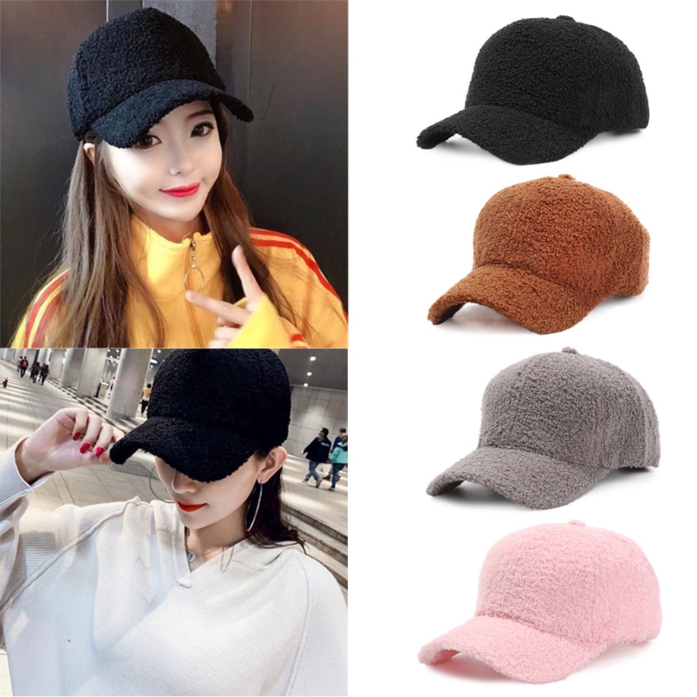 Mũ lưỡi trai vải nỉ dày dặn giữ ấm mùa đông phong cách hip hop đường phố cho nam và nữ