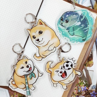 móc khóa chó shiba và hải cẩu