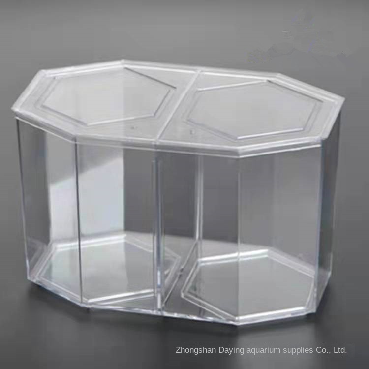 Bể Cá Hai Ngăn Hình Kim Cương Có Lỗ Bắt Sáng Cao Cấp
