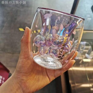 Cốc Uống Cà Phê Hai Lớp Cách Nhiệt Họa Tiết Chân Mèo Dễ Thương