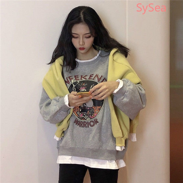 Áo Sweater In Họa Tiết Hoạt Hình Phong Cách Retro Cho Nữ