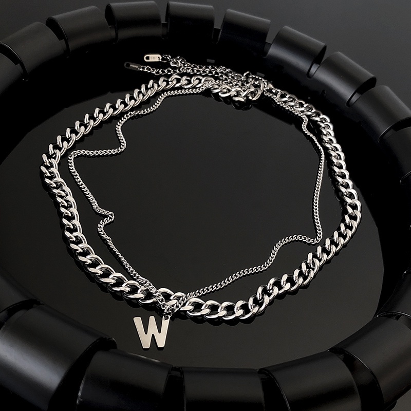 Vòng cổ bằng thép titan thiết kế đơn giản phong cách hiphop