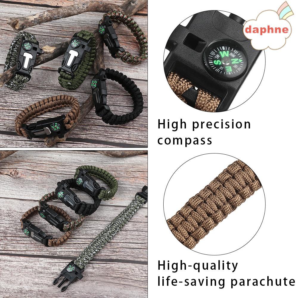 DAPHNE Rigid Buckle Umbrella Rope Bracelet Camping Chain Survival Bracelet Adventure 5 in 1 Lifeline Outdoor Multi-functional/Multicolor