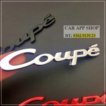 Logo Miếng dán chữ nổi Coupe chất liệu hợp kim không rỉ gắn ô tô