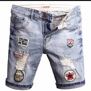 Quần jean sooc nam thêu logo siêu đẹp