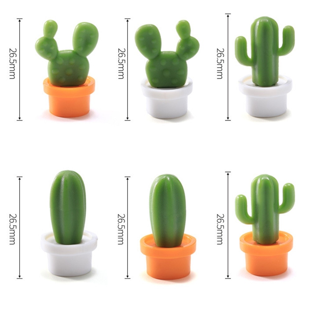Set 6 Nam Châm Hít Tủ Lạnh Hình Cây Xương Rồng Dễ Thương