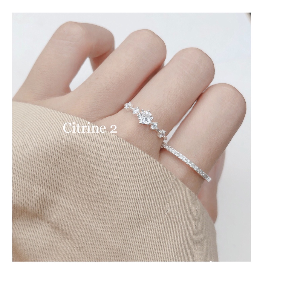 Nhẫn bạc nữ nhẫn đính đá trẻ trung citrine2 nhẫn bạc Silvergo silver