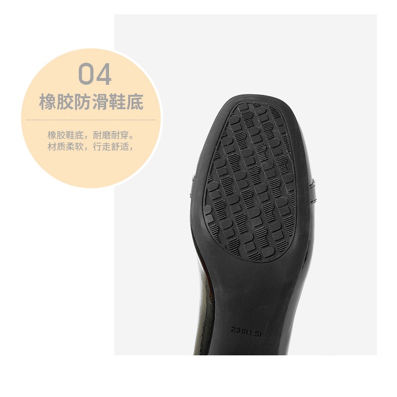 Giày cao gót dusto mũi vuông gót vuông thời trang công sở cao cấp da mềm chắc êm chân cao 5cm màu đen be CG026