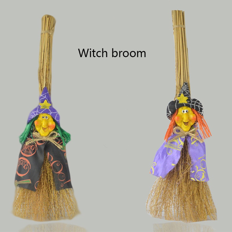 Chổi Phù Thủy Bằng Rơm Hóa Trang Halloween